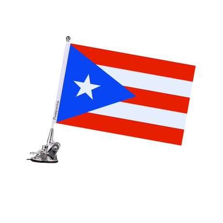 Mât à Ventouse Drapeau de Porto Rico - Pixelforma 