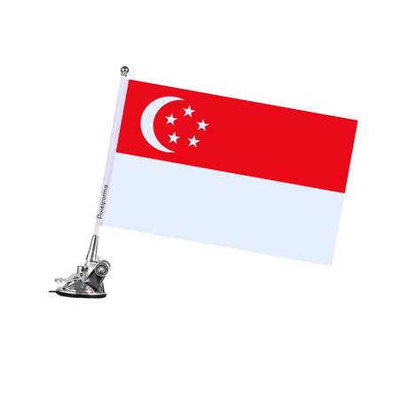 Mât à Ventouse Drapeau de Singapour - Pixelforma 