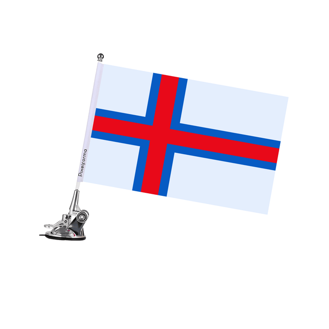 Mât à Ventouse Drapeau des îles Féroé - Pixelforma