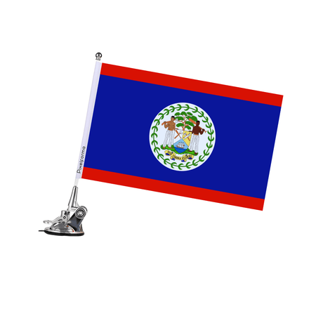 Mât à Ventouse Drapeau du Belize - Pixelforma