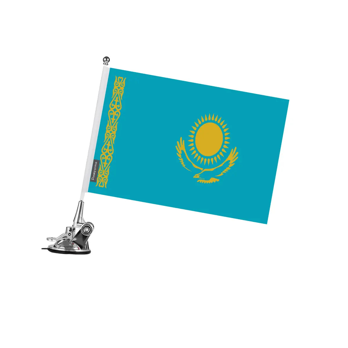 Mât à Ventouse Drapeau du Kazakhstan en Polyester - Pixelforma 