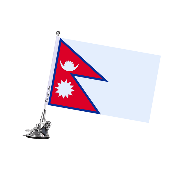 Mât à Ventouse Drapeau du Népal - Pixelforma 