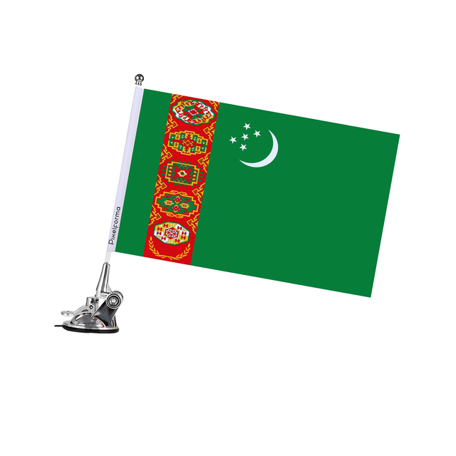 Mât à Ventouse Drapeau du Turkménistan - Pixelforma 