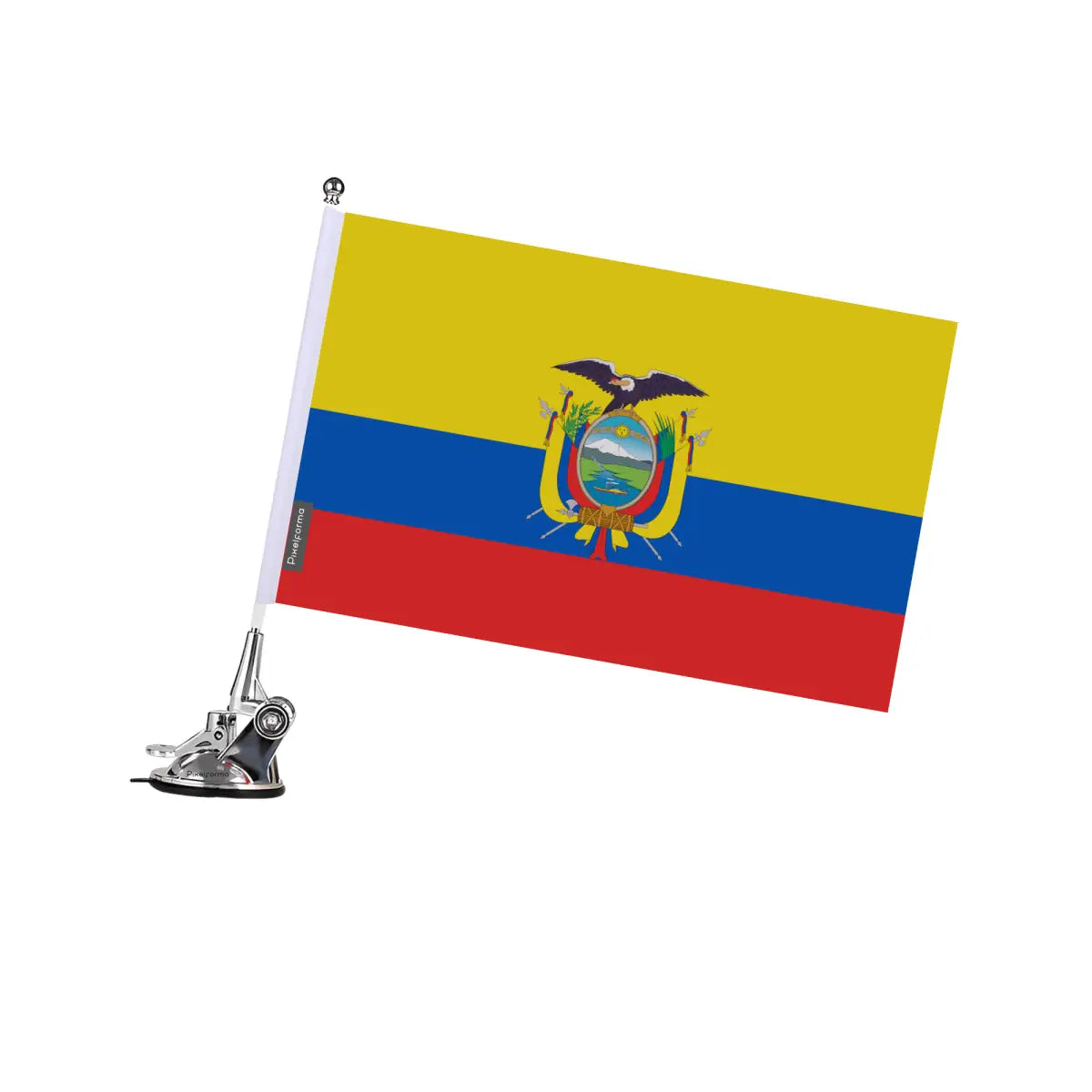 Mât à ventouse drapeau équateur en polyester - pixelforma