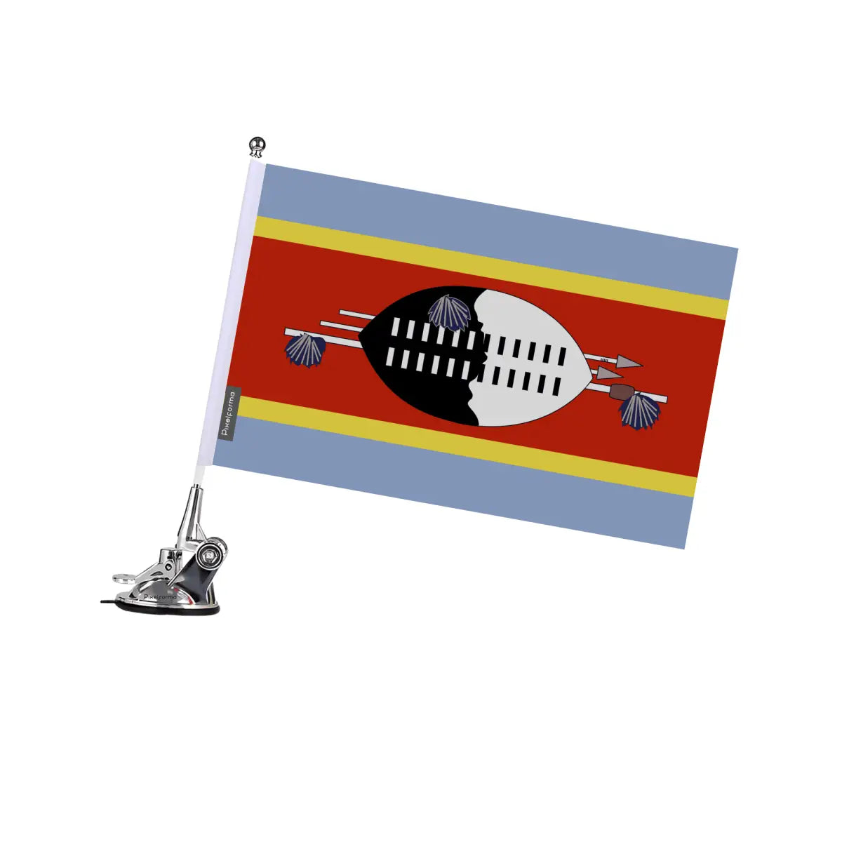Mât à ventouse drapeau eswatini en polyester - pixelforma
