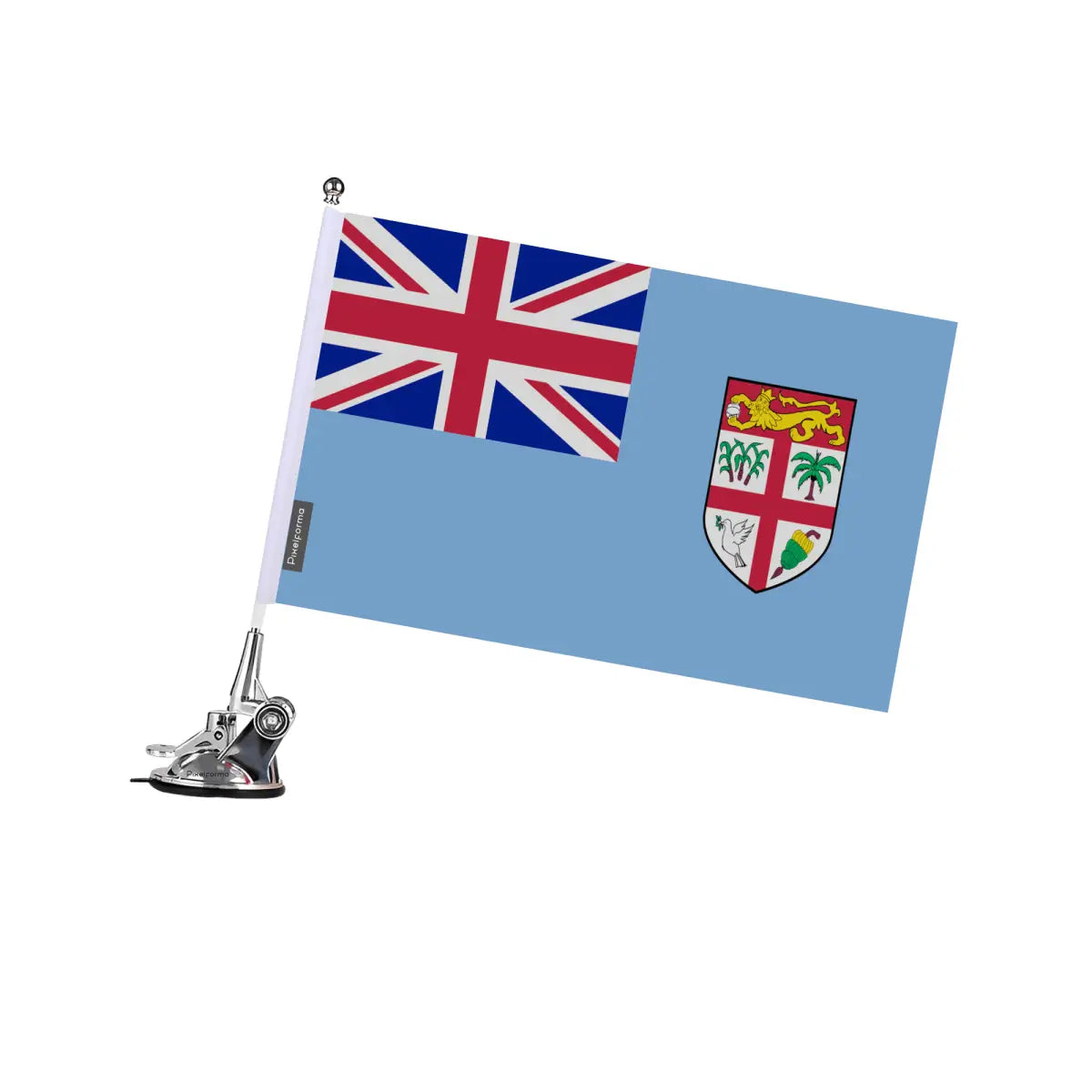 Mât à ventouse drapeau fidji en polyester - pixelforma