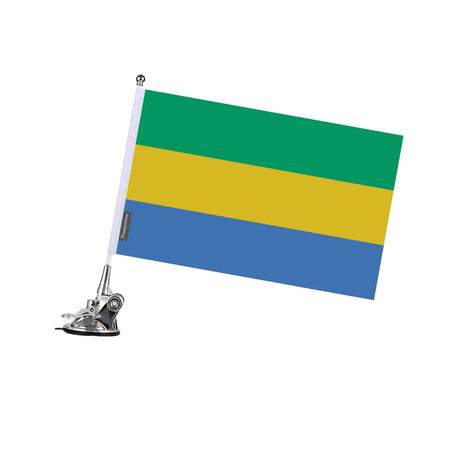 Mât à ventouse drapeau gabon en polyester - pixelforma