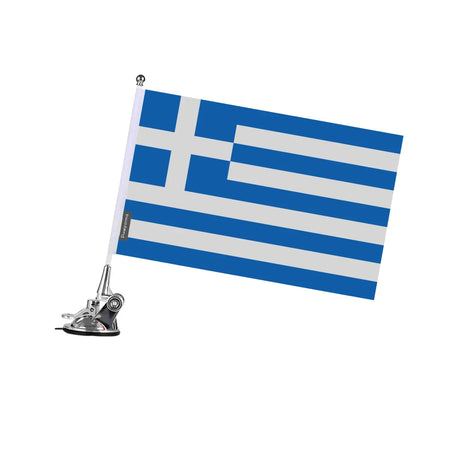 Mât à ventouse drapeau grèce en polyester - pixelforma