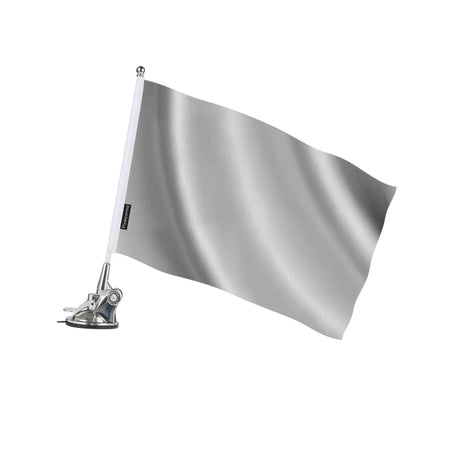 Mât à ventouse drapeau gris en ployester - pixelforma