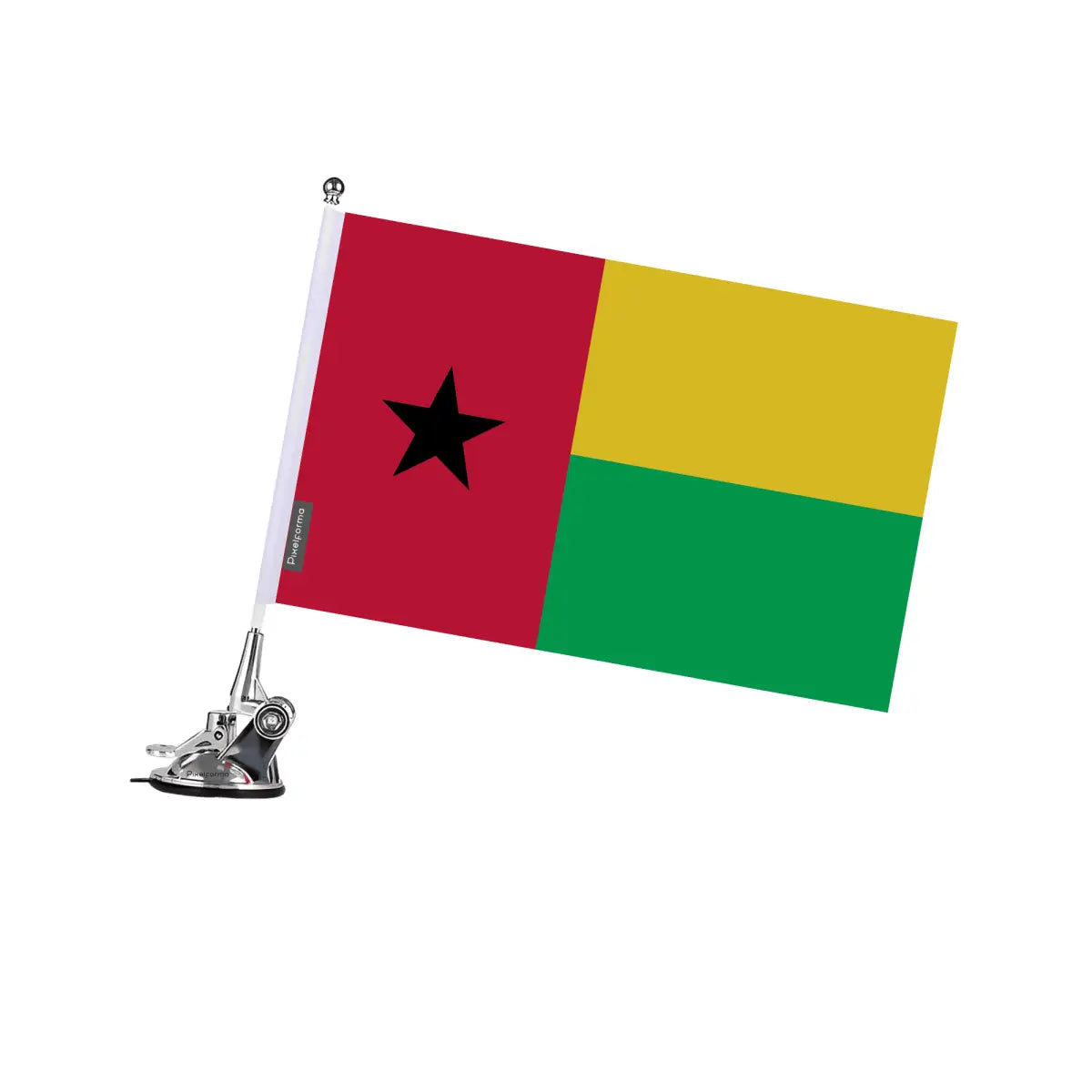 Mât à ventouse drapeau guinée-bissau en polyester - pixelforma