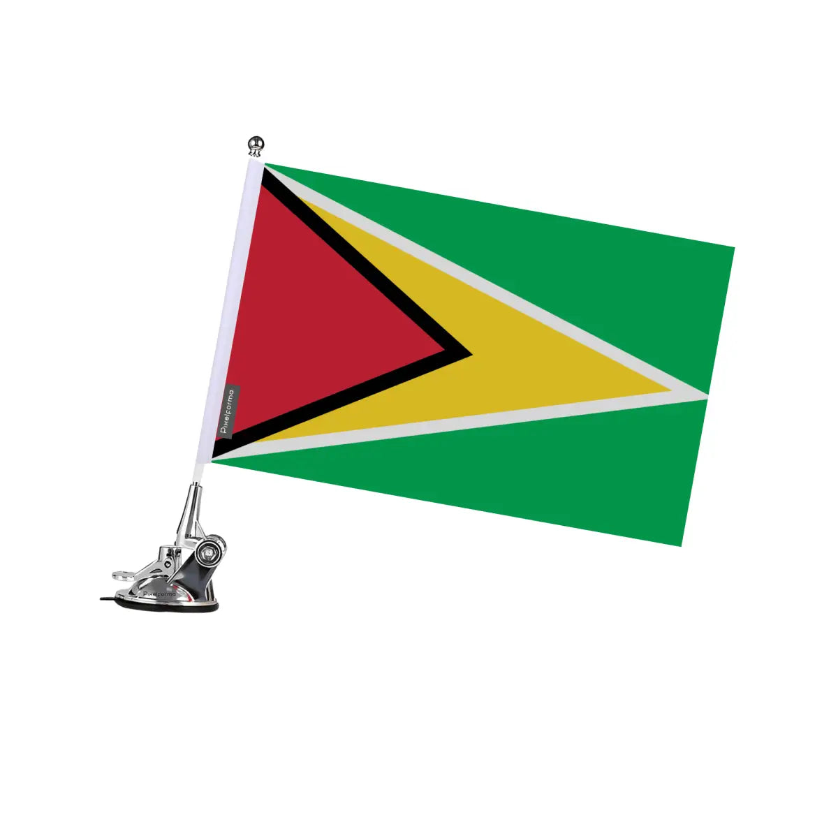 Mât à Ventouse Drapeau Guyana en Polyester - Pixelforma 