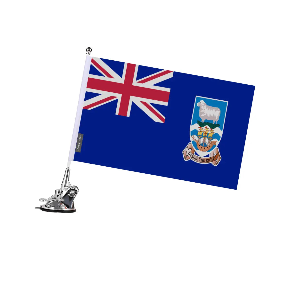Mât à ventouse drapeau îles malouines en polyester - pixelforma