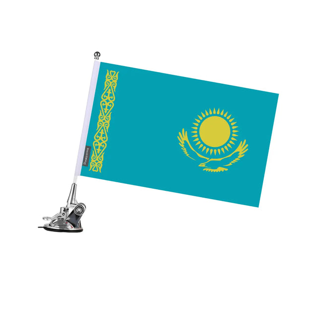 Mât à Ventouse Drapeau Kazakhstan en Polyester - Pixelforma 