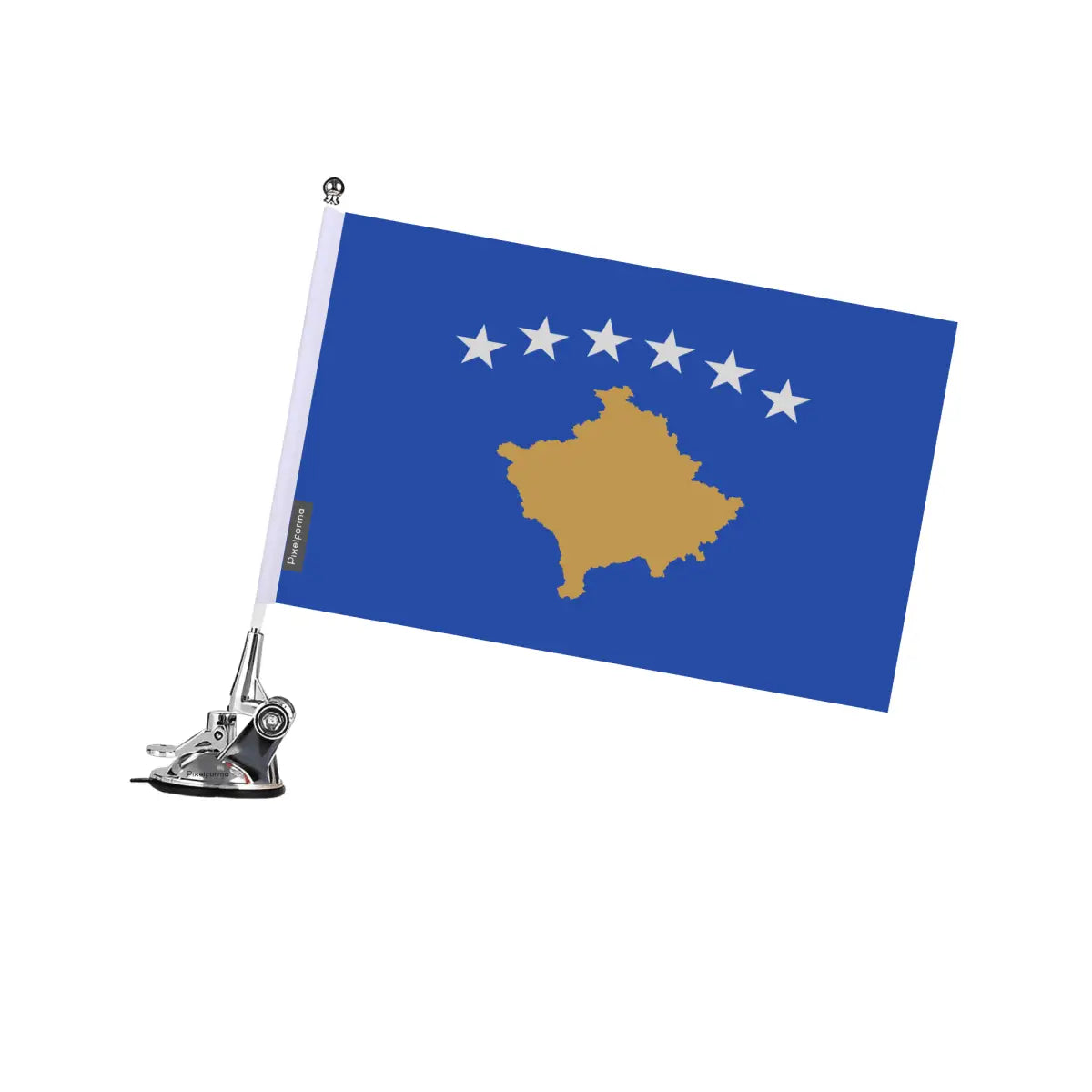 Mât à Ventouse Drapeau Kosovo en Polyester - Pixelforma 