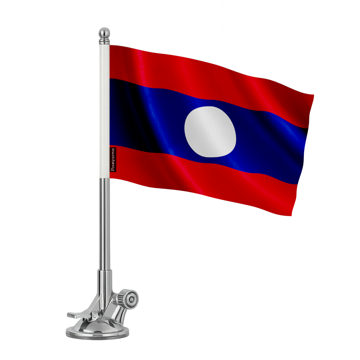Mât à ventouse drapeau laos en polyester - pixelforma