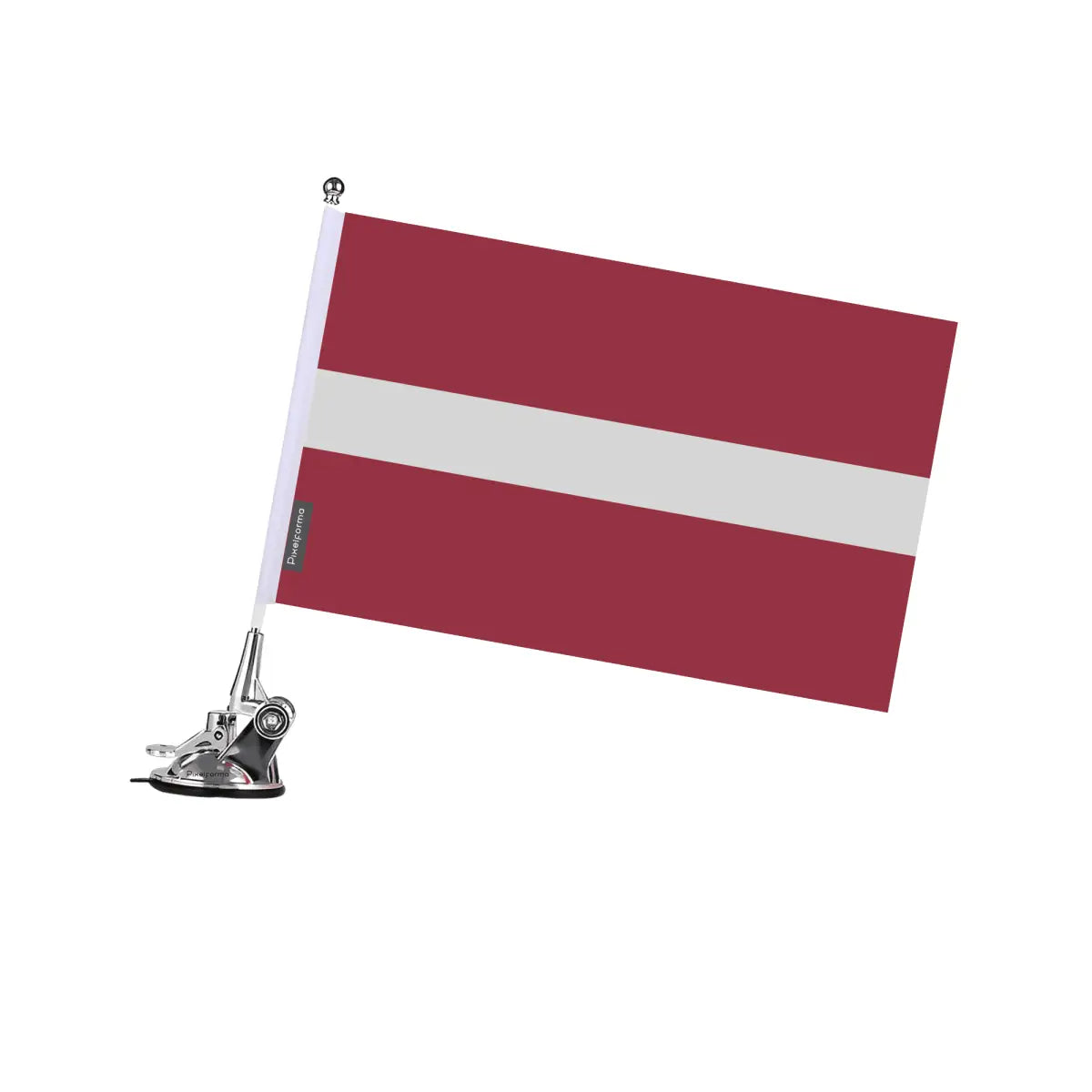 Mât à ventouse drapeau lettonie en polyester - pixelforma