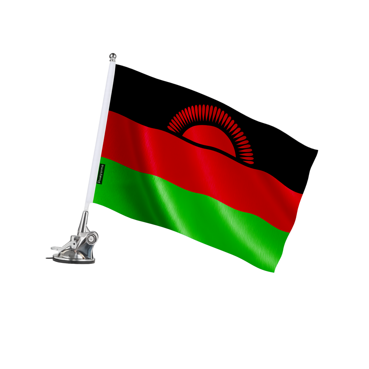 Mât à ventouse drapeau malawi en polyester - pixelforma