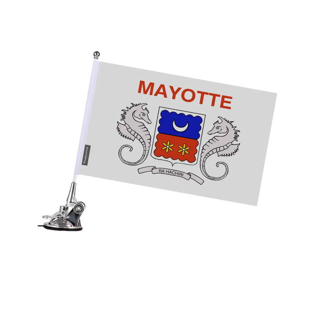 Mât à Ventouse Drapeau Mayotte en Polyester - Pixelforma 