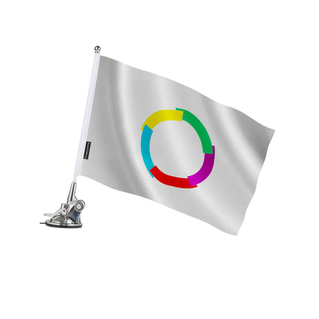 Mât à ventouse drapeau organisation internationale de la francophonie en ployester - pixelforma