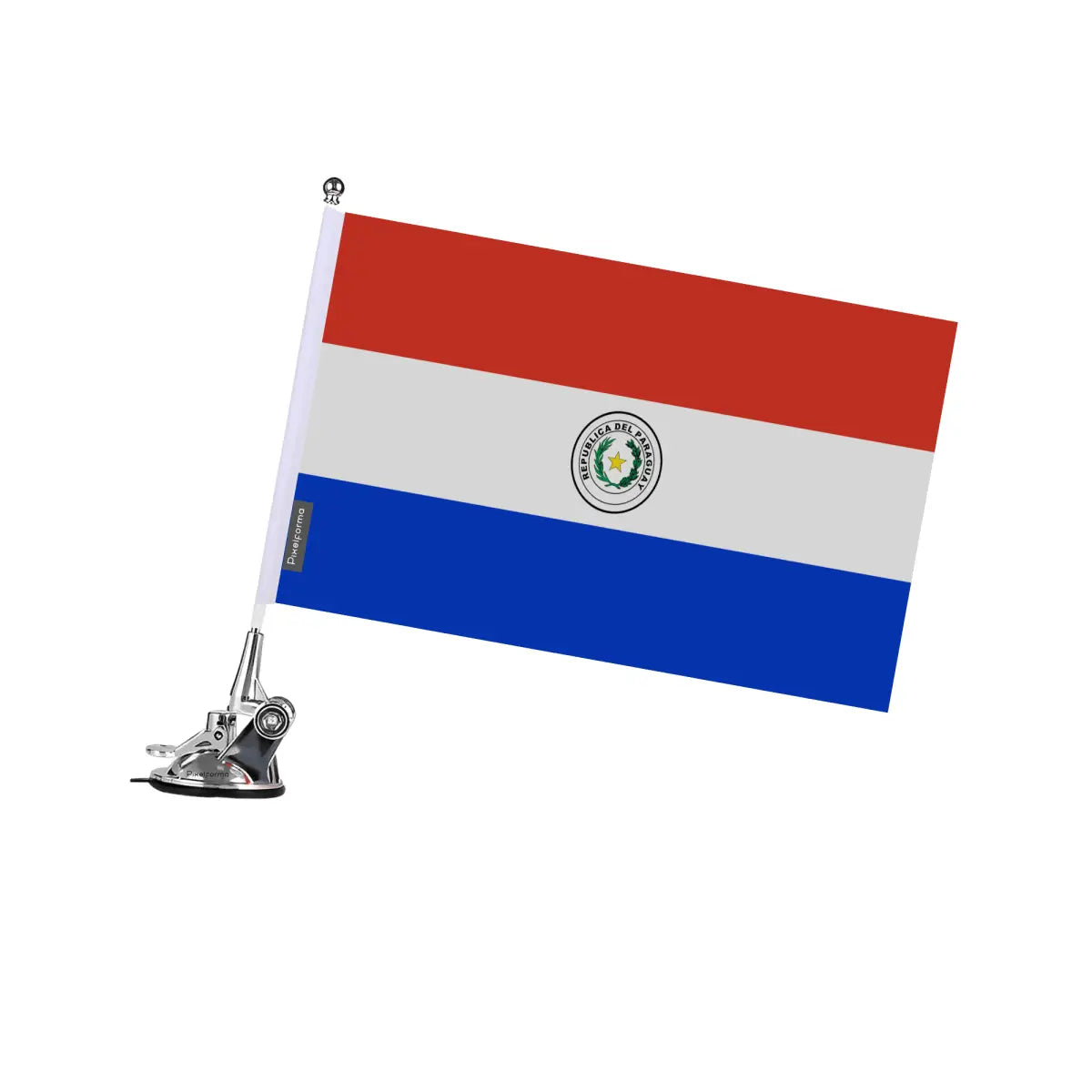 Mât à ventouse drapeau paraguay en polyester - pixelforma