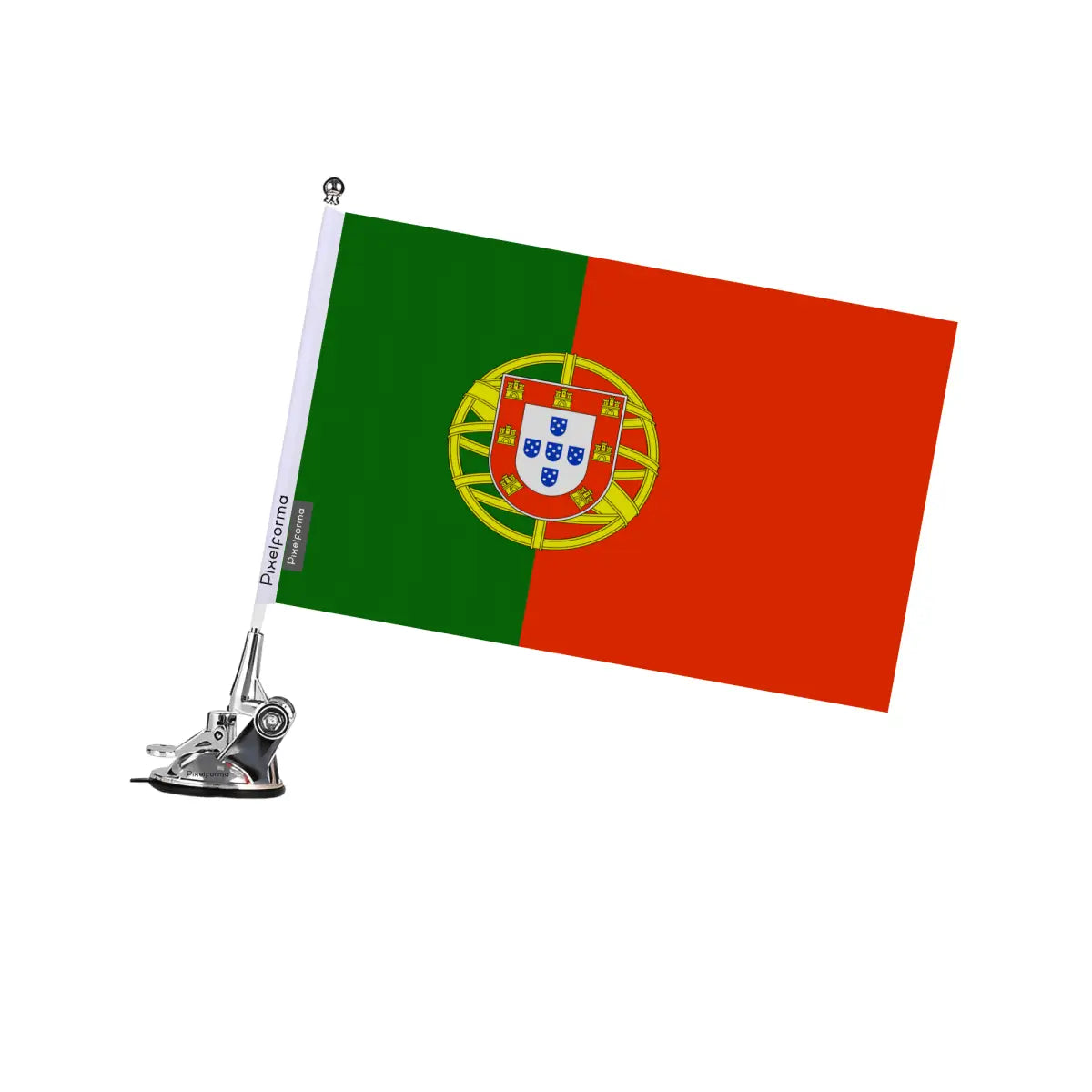 Mât à ventouse drapeau portugal en polyester - pixelforma