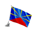 Mât à ventouse drapeau réunion en polyester - pixelforma