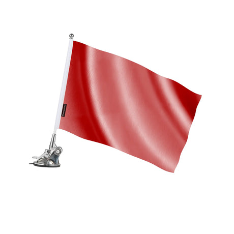 Mât à ventouse drapeau rouge clair en ployester - pixelforma
