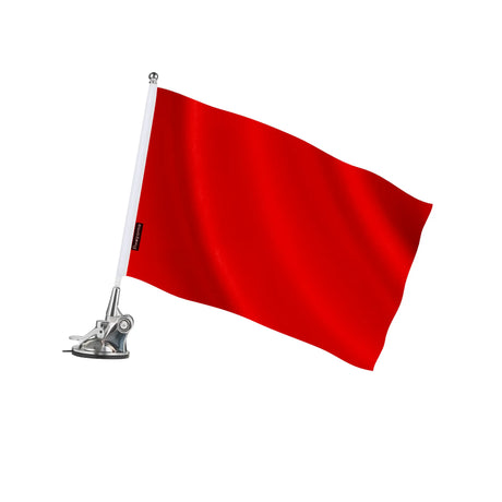 Mât à ventouse drapeau rouge en ployester - pixelforma