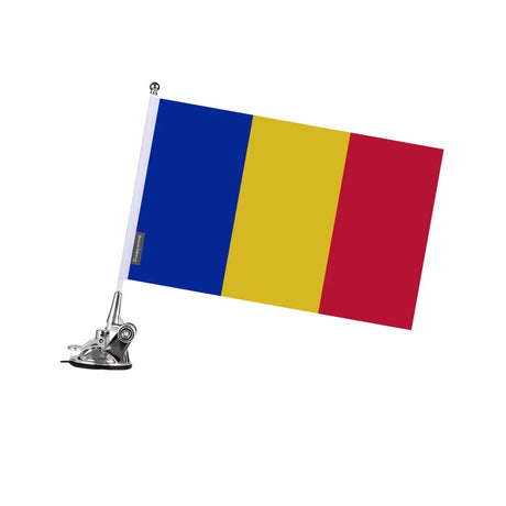 Mât à ventouse drapeau roumanie en polyester - pixelforma