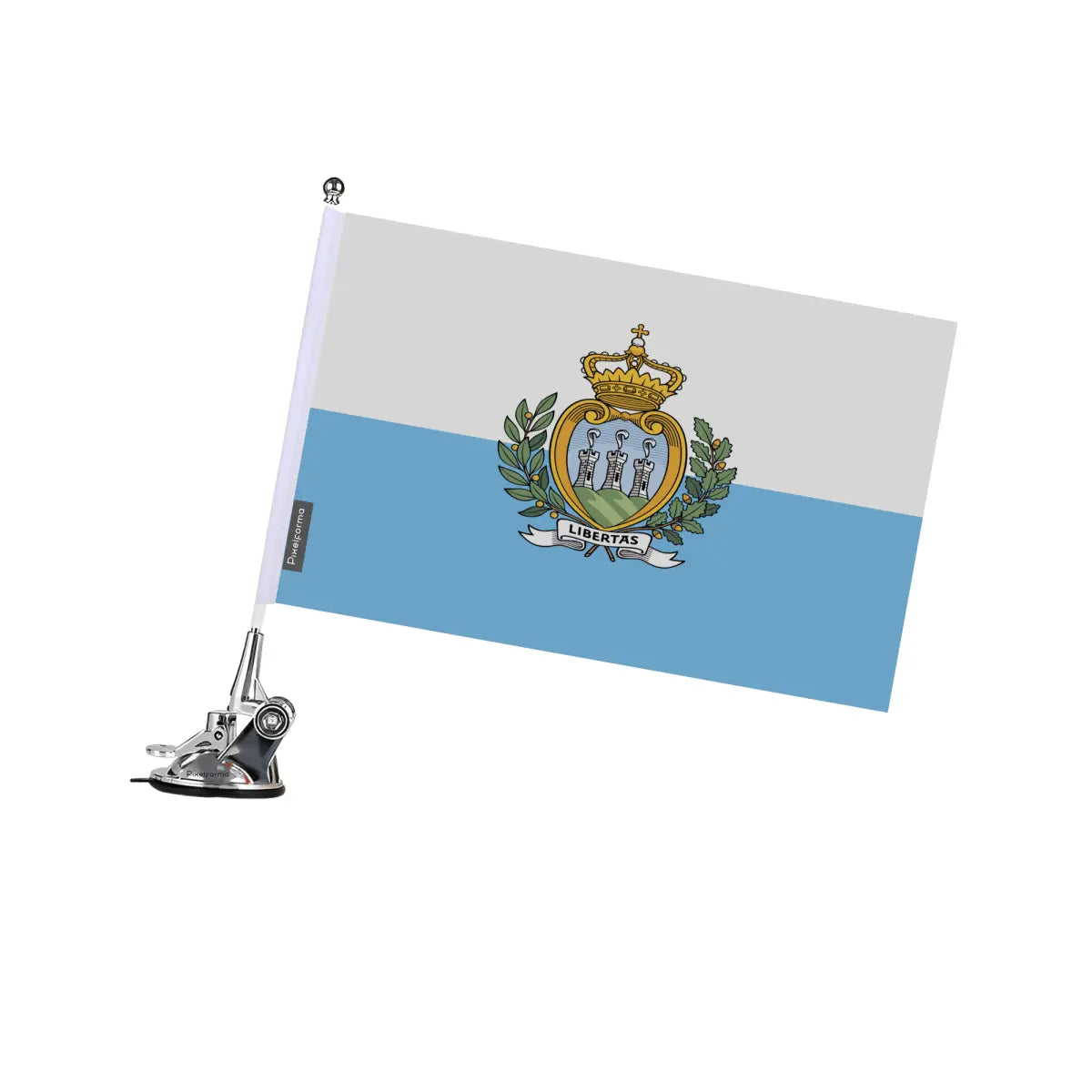Mât à ventouse drapeau saint-marin en polyester - pixelforma