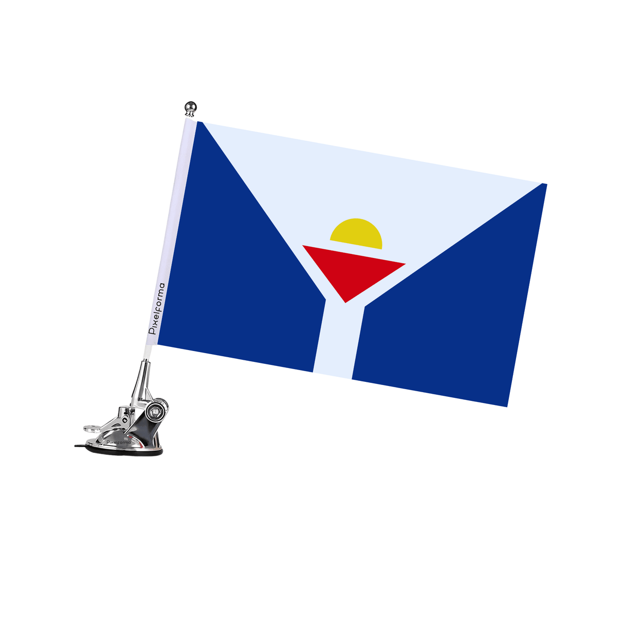 Mât à Ventouse Drapeau Saint-Martin (Antilles françaises) - Pixelforma 