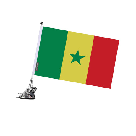Mât à ventouse drapeau sénégal en polyester - pixelforma