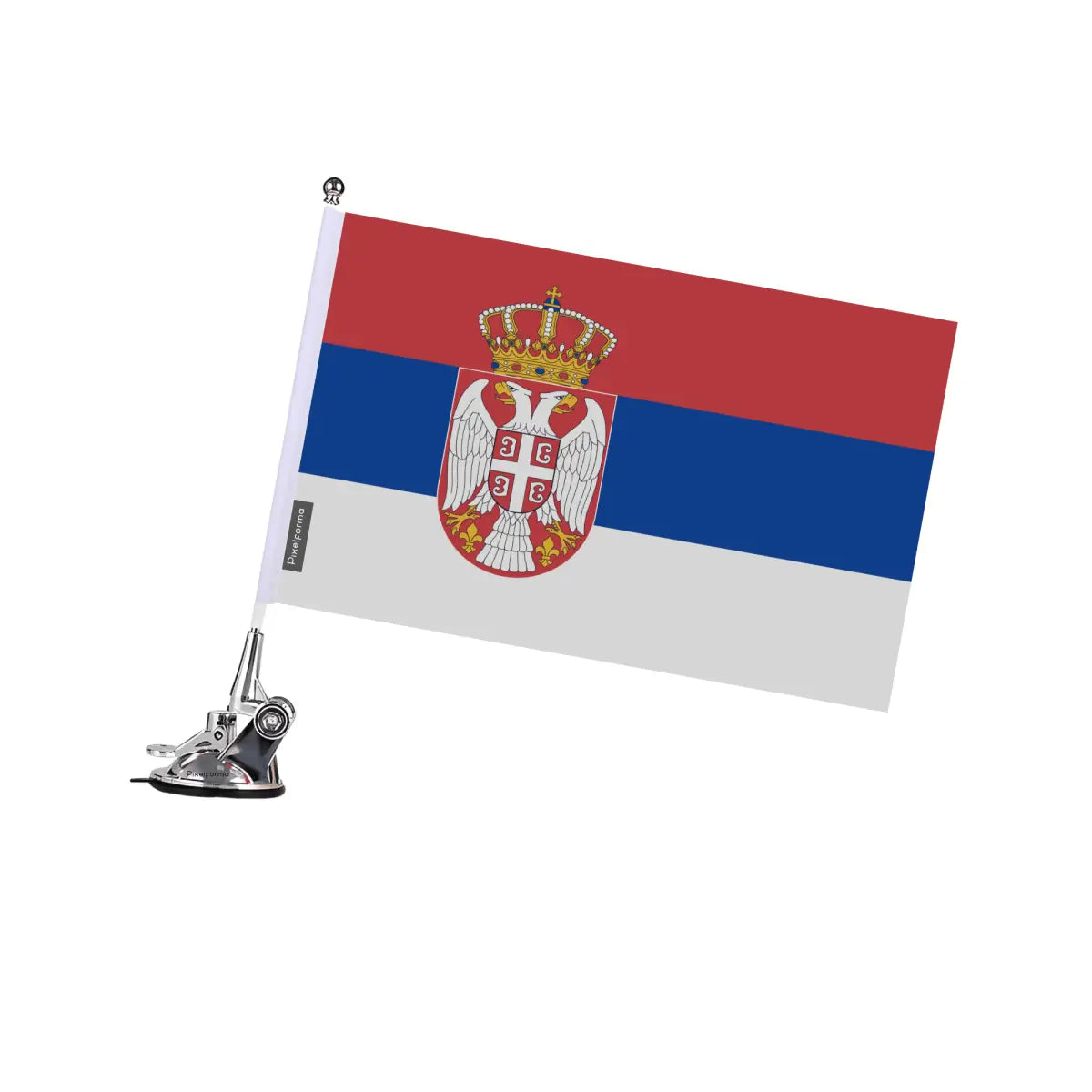 Mât à ventouse drapeau serbie en polyester - pixelforma