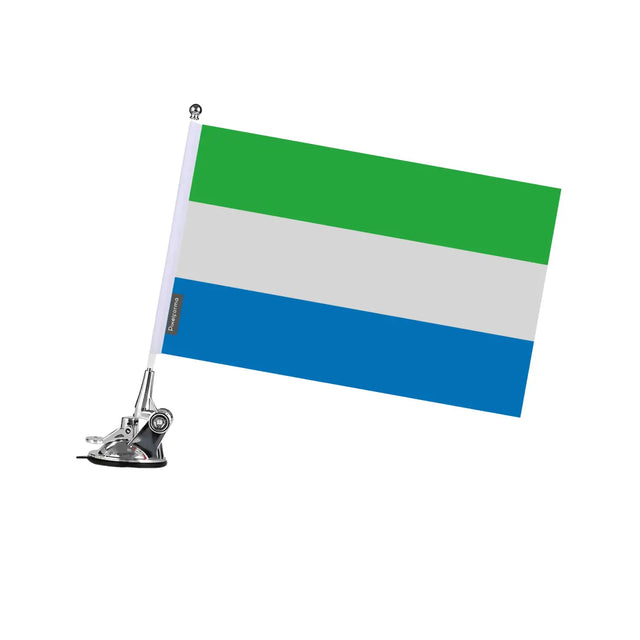 Mât à Ventouse Drapeau Sierra Leone en Polyester - Pixelforma 