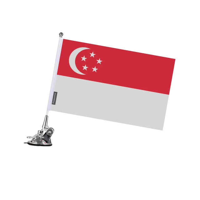 Mât à Ventouse Drapeau Singapour en Polyester - Pixelforma 