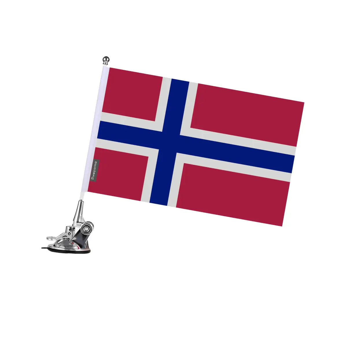 Mât à ventouse drapeau svalbard et de jan mayen en polyester - pixelforma