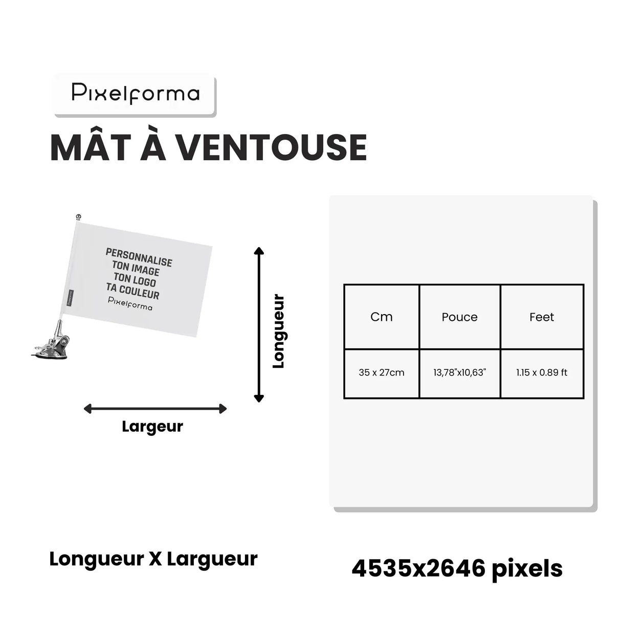 Mât à ventouse drapeau syrie polyester acier inoxydable