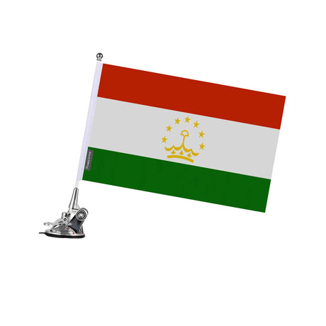 Mât à ventouse drapeau tadjikistan en polyester - pixelforma