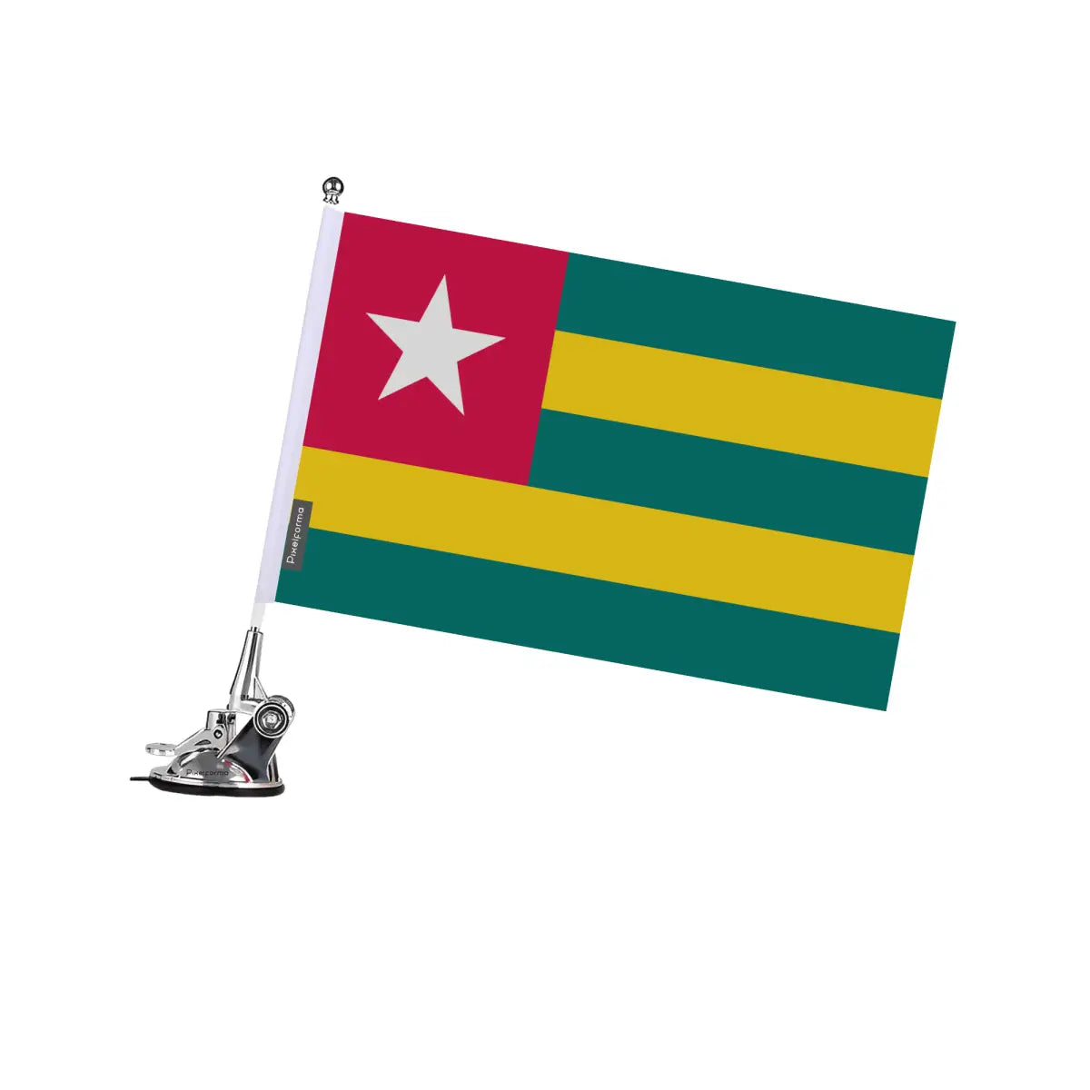 Mât à ventouse drapeau togo en polyester - pixelforma