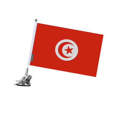 Mât à ventouse drapeau tunisie en polyester - pixelforma