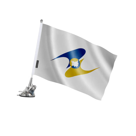 Mât à ventouse drapeau union économique eurasiatique en ployester - pixelforma