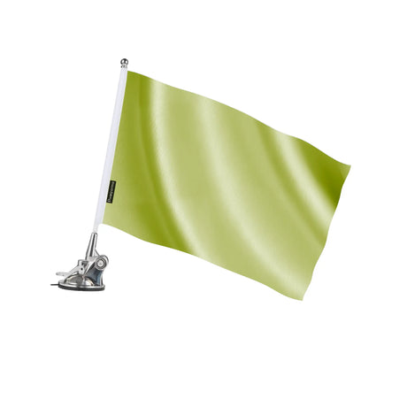 Mât à ventouse drapeau vert clair en ployester - pixelforma