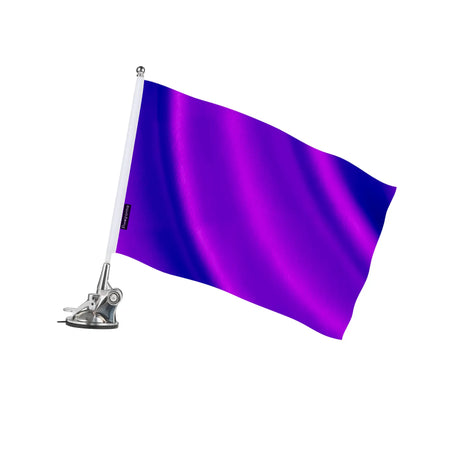 Mât à ventouse drapeau violet foncé en ployester - pixelforma