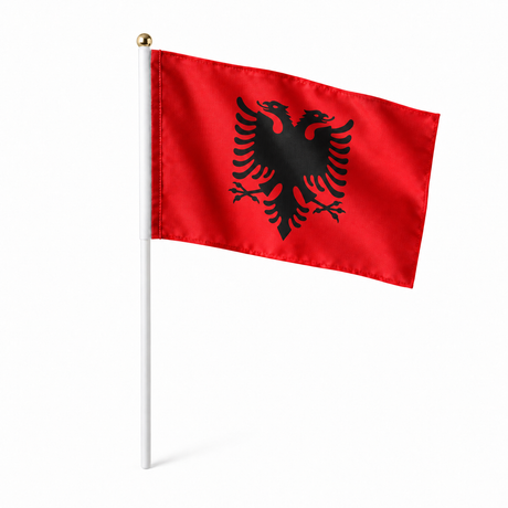Mini drapeau Albanie en polyester à tenir à la main