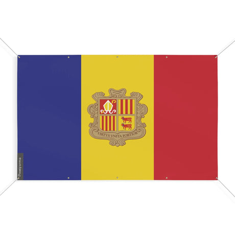 Mini drapeau andorre en polyester résistant avec œillets