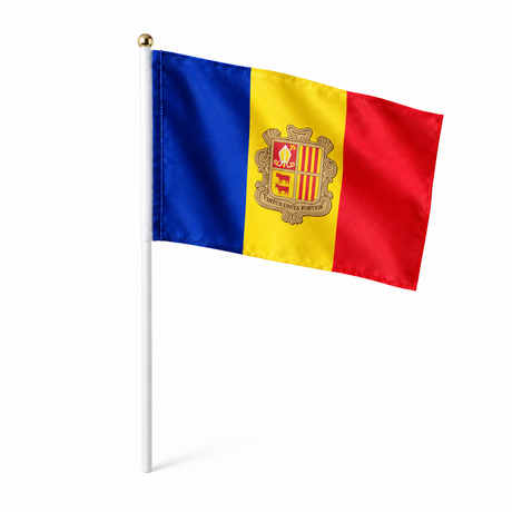 Mini drapeau Andorre en polyester à tenir à la main