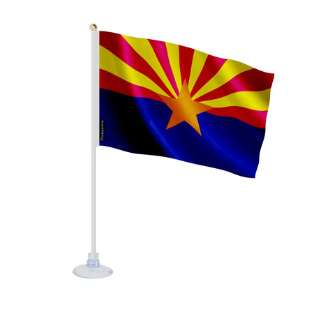 Mini drapeau arizona en polyester avec ventouse pour vitre