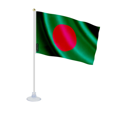Mini drapeau bangladesh en polyester avec ventouse