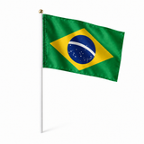 Mini drapeau Brésil en polyester à tenir à la main