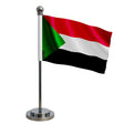 Mini drapeau bureau soudan polyester socle en acier inoxydable